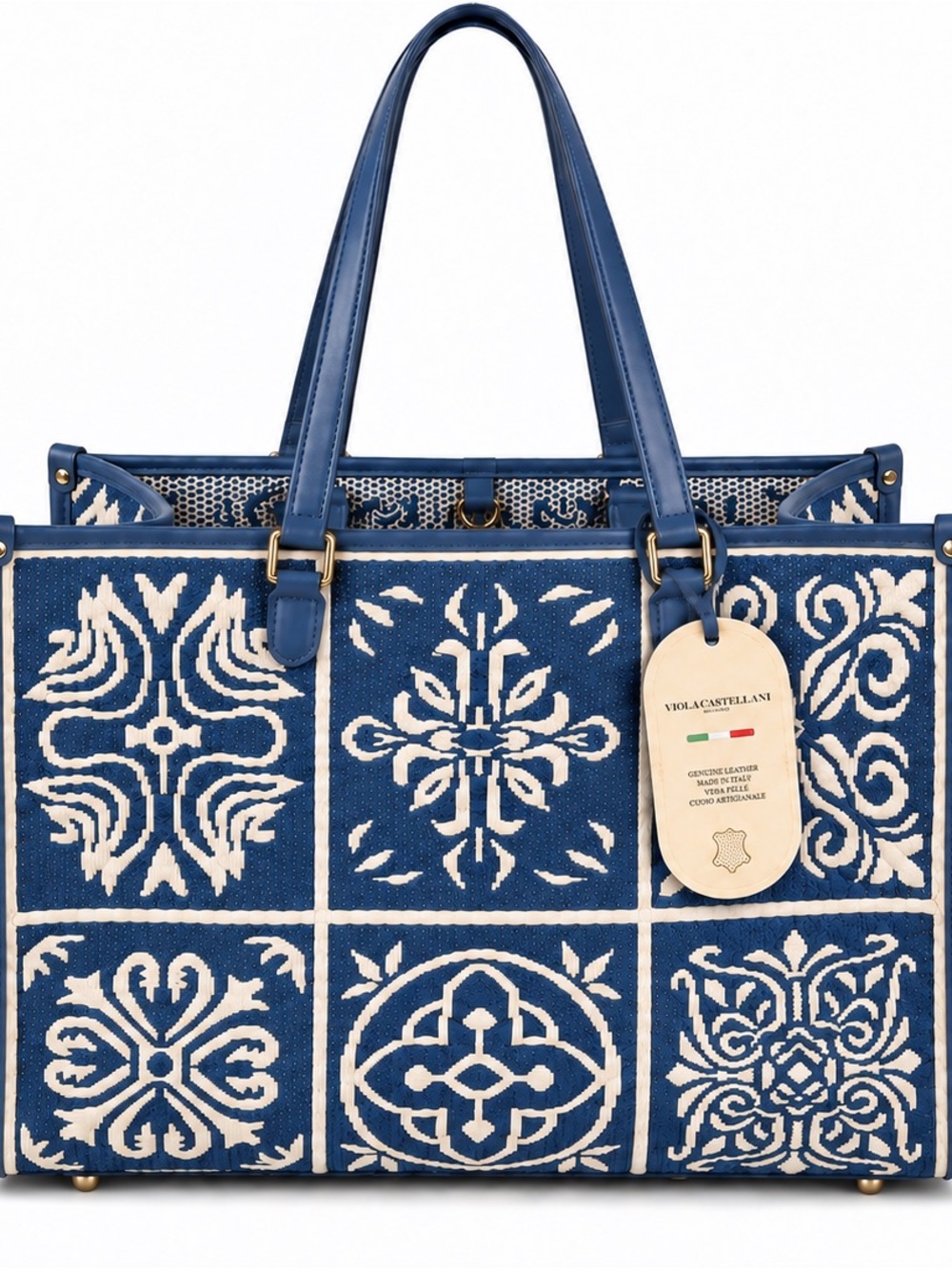 Viola Castellani Italian Embroidered Medallion Tote